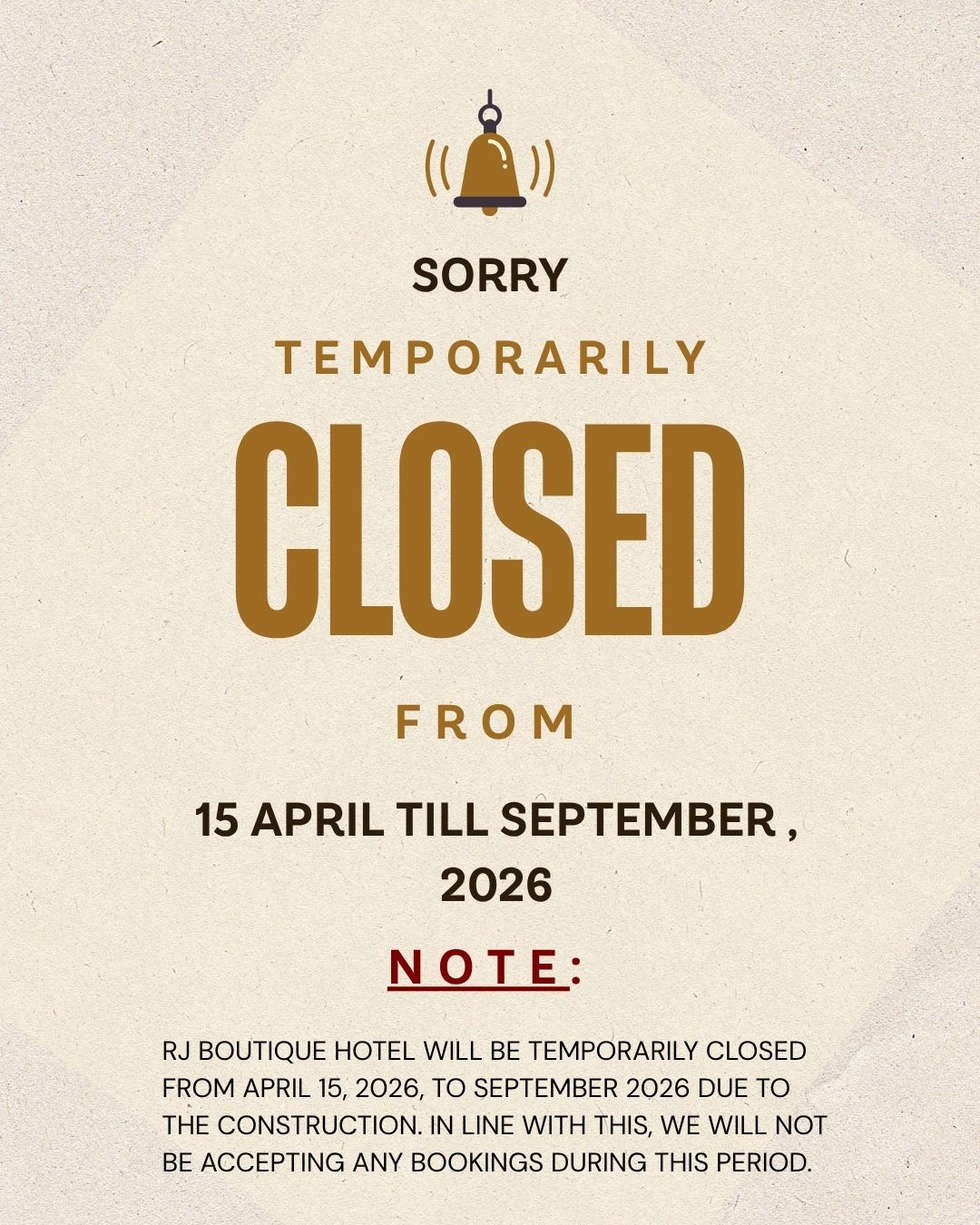 Temporarily Closed due to under-construction